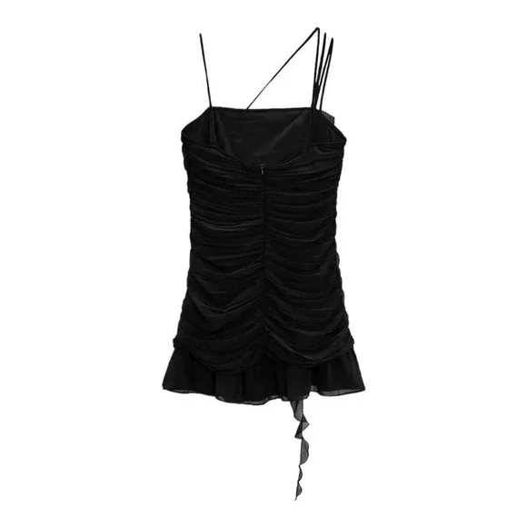 ZARA | Black | RUFFLED FLORAL DRESS - Picture 2 of 16